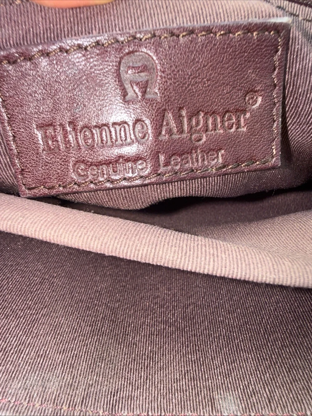 Etienne Aigner Burgundy Leather Crossbody with Gold Hardware